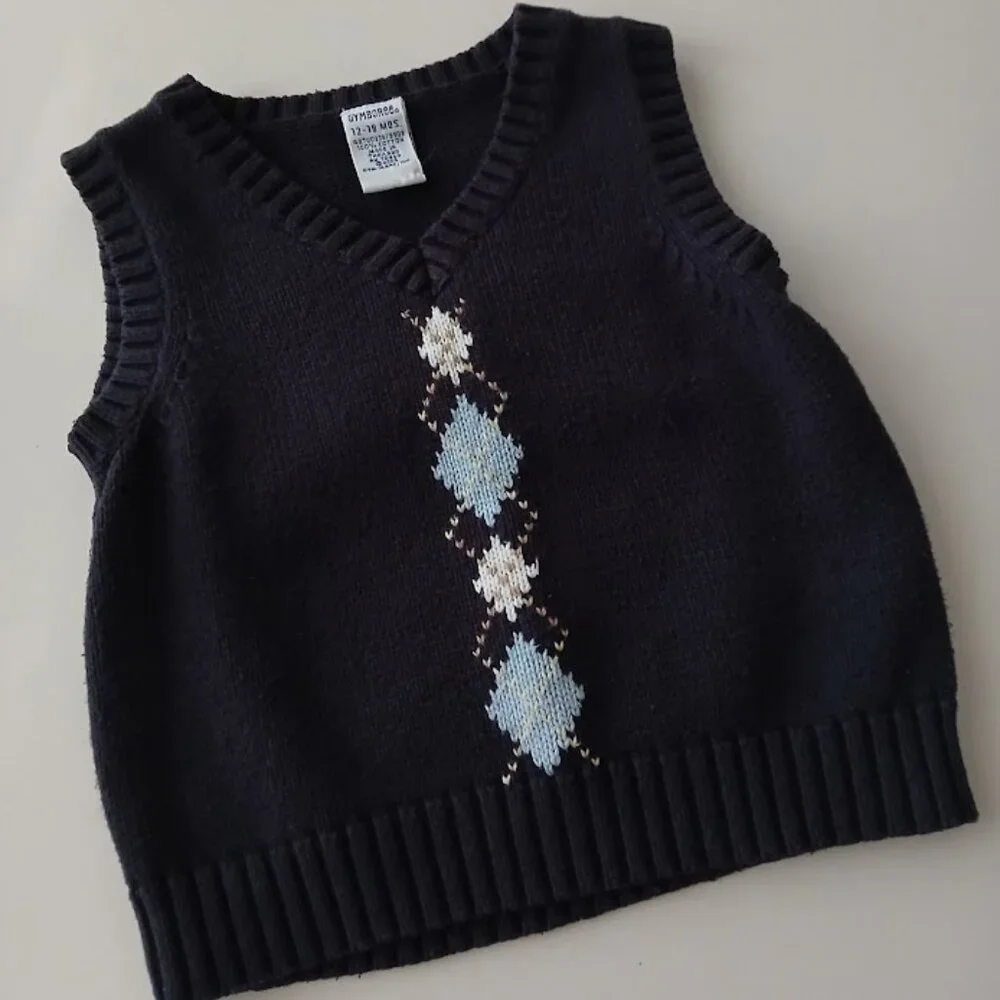 Gymboree Argyle Sweater Vest - baby 12-18 months - 100% Cotton